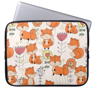, naadloos getrokken patroon met de hand. Cute car Laptop Sleeve