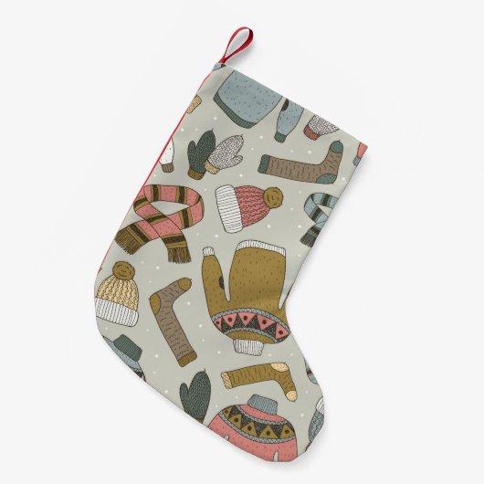 , naadloos getrokken patroon met kleine kerstsok (Voorkant (Hangend))