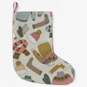 , naadloos getrokken patroon met kleine kerstsok (Voorkant)