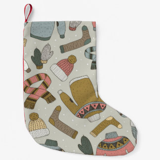 , naadloos getrokken patroon met kleine kerstsok