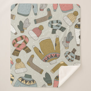 , naadloos getrokken patroon met sherpa deken