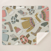 , naadloos getrokken patroon met sherpa deken (Voorkant (horizontaal))