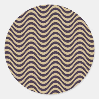 Naadloos golfpatroon met sepia duotone ronde sticker