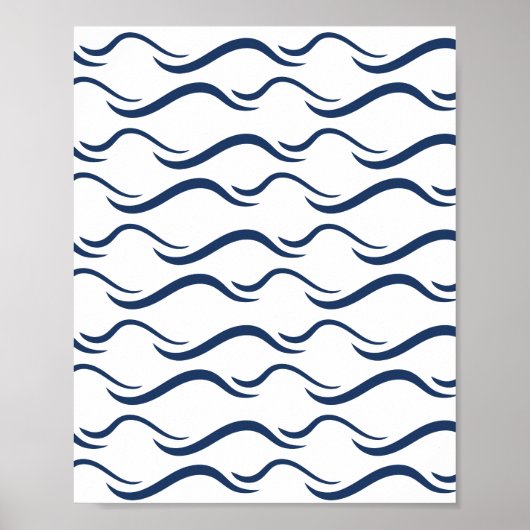 Naadloos golfpatroon poster (Voorkant)
