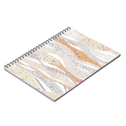 Naadloos golvende patroon in pointillisme stijl. O Notitieboek (Linkerzijde)