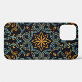 naadloos goud- en blauw patroon met kunst of Case-Mate iPhone case (Achterkant (horizontaal))