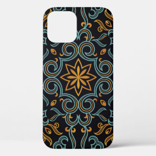 naadloos goud- en blauw patroon met kunst of Case-Mate iPhone case