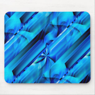 Naadloos grafisch ontwerp - blauw zwart I Muismat