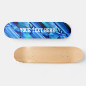 Naadloos grafisch ontwerp - blauw zwart I Persoonlijk Skateboard (Horizontaal)
