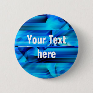 Naadloos grafisch ontwerp - blauw zwart I Ronde Button 5,7 Cm