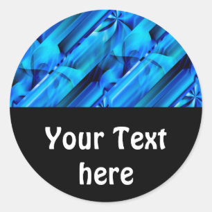 Naadloos Grafisch Ontwerp - blauwe zwarte I Ronde Sticker