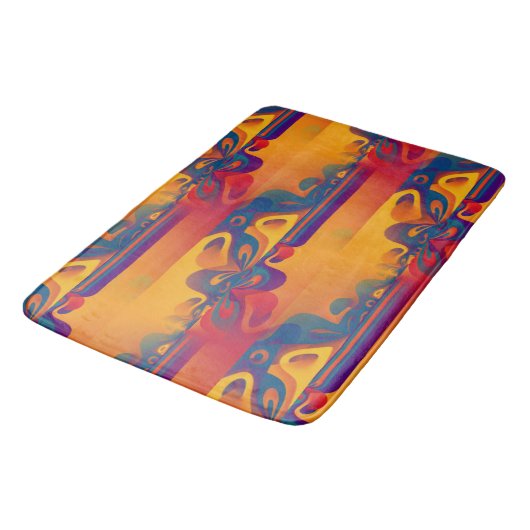 Naadloos grafisch ontwerp - geel rood I Badmat (Gekanteld)