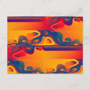 Naadloos grafisch ontwerp - geel rood I Briefkaart