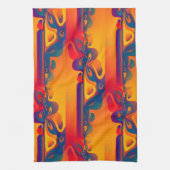 Naadloos grafisch ontwerp - geel rood I Theedoek (Verticaal)