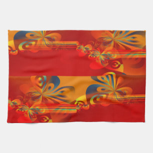 Naadloos Grafisch Ontwerp - rood oranje I Theedoek