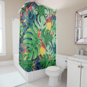 Naadloos grafisch patroon met de bladeren monstera douchegordijn (In situ)