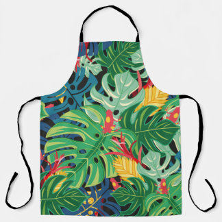 Naadloos grafisch patroon met de bladeren monstera schort