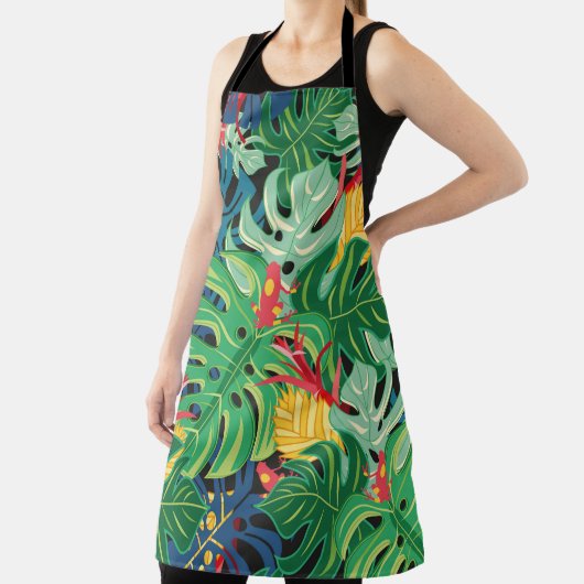 Naadloos grafisch patroon met de bladeren monstera schort (Insitu)