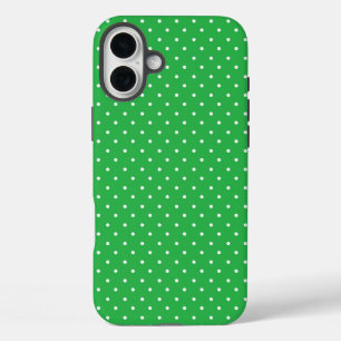 Naadloos groen achtergrond polka stippenpatroon iPhone 16 plus hoesje