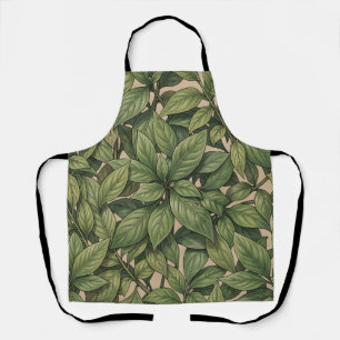 Naadloos groen blad botanisch vintage patroon schort
