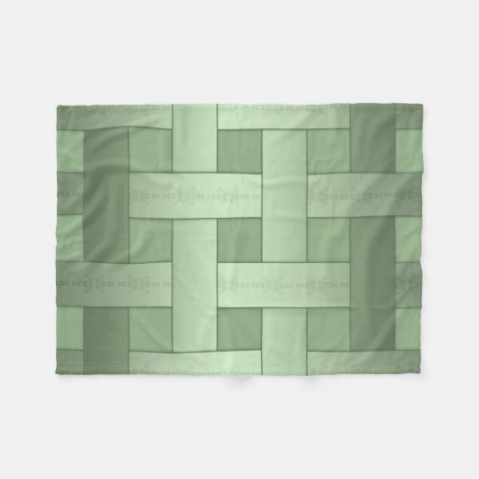 Naadloos groen met zijden bekleed gestript patroon fleece deken (Voorkant (Horizontaal))