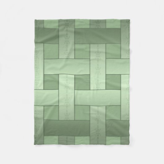 Naadloos groen met zijden bekleed gestript patroon fleece deken (Voorkant)
