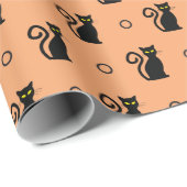 Naadloos Halloween inpakpapier met zwarte katten (Rol Hoek)