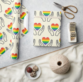 Naadloos hart voor autisme regenboogsteun cadeaupapier