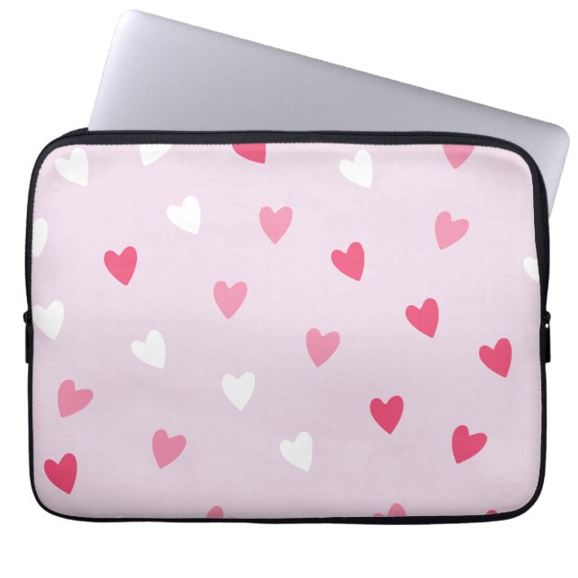 naadloos hartenpatroon laptop sleeve (Voorkant)