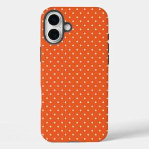 Naadloos helder oranje achtergrond polka stip iPhone 16 plus hoesje