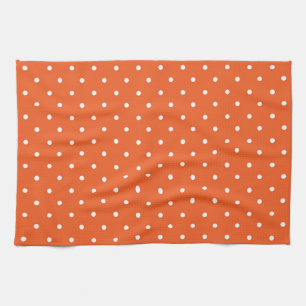 Naadloos helder oranje achtergrond polkadot theedoek