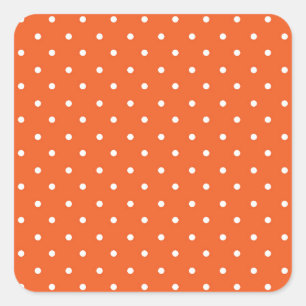 Naadloos helder oranje achtergrond polkadot vierkante sticker