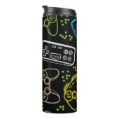 Naadloos helder patroon met joysticks. thermosbeker (Geroteerd rechts)