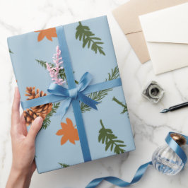 Naadloos Herfst inpakpapier met Cosy Pinecones