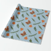 Naadloos Herfst inpakpapier met Cosy Pinecones (Uitgerold)