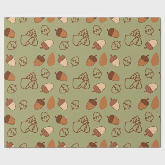 Naadloos herfstinpakpapier met hazelnootvreugde cadeaupapier (Zoom)