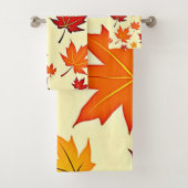 Naadloos herfstloofontwerp bad handdoek (Insitu)