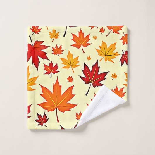 Naadloos herfstloofontwerp bad handdoek (Wasdoekje)