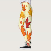 Naadloos herfstloofontwerp leggings (Links)