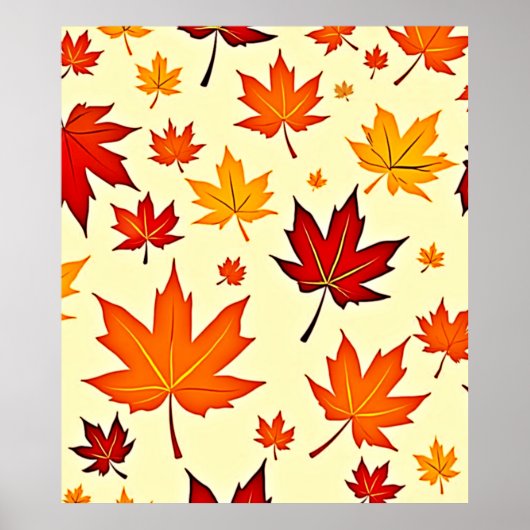 Naadloos herfstloofontwerp poster (Voorkant)