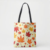 Naadloos herfstloofontwerp tote bag (Voorkant)