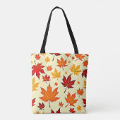 Naadloos herfstloofontwerp tote bag (Achterkant)