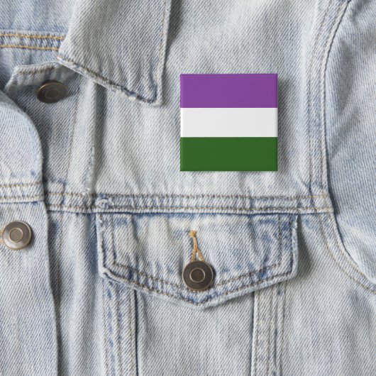 Naadloos herhalend Genderqueer Pride Flag Pattern Vierkante Button 5,1 Cm (In situ)