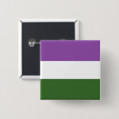 Naadloos herhalend Genderqueer Pride Flag Pattern Vierkante Button 5,1 Cm (Voorkant /achterkant)