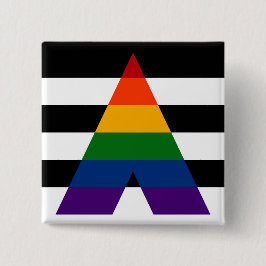 Naadloos herhalend LGBT Ally Pride Flag Pattern Vierkante Button 5,1 Cm