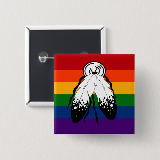 Naadloos herhalend tweeledig gespiriteerd patroon  vierkante button 5,1 cm (Voorkant /achterkant)