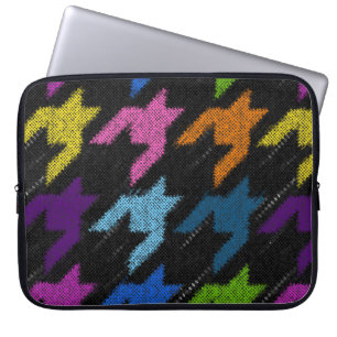 Naadloos hounds-tandpatroon. Imitatie van een teks Laptop Sleeve