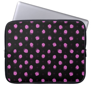 naadloos inktpatroon met abstracte bloemen in vio laptop sleeve