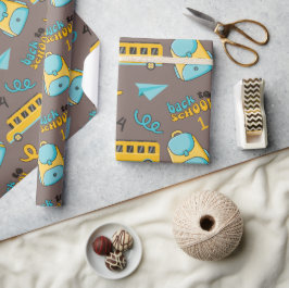 Naadloos inpakpapier: eerste klas school cadeaupapier