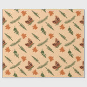 Naadloos inpakpapier met Cosy Maple en Pine (Vlak)